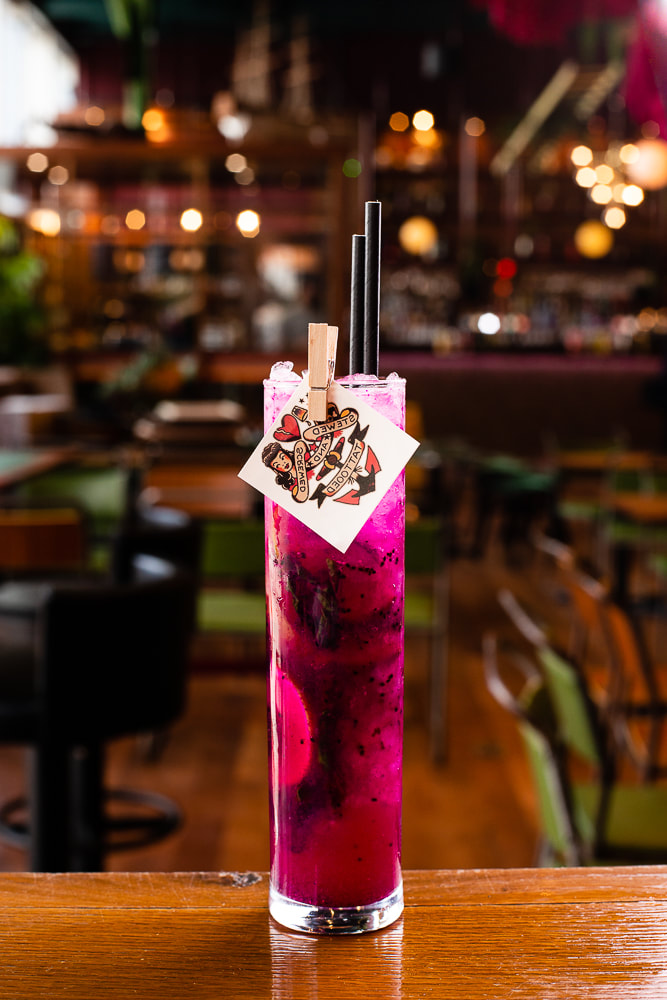 Drinks photographer image of a tall cocktail for online menus